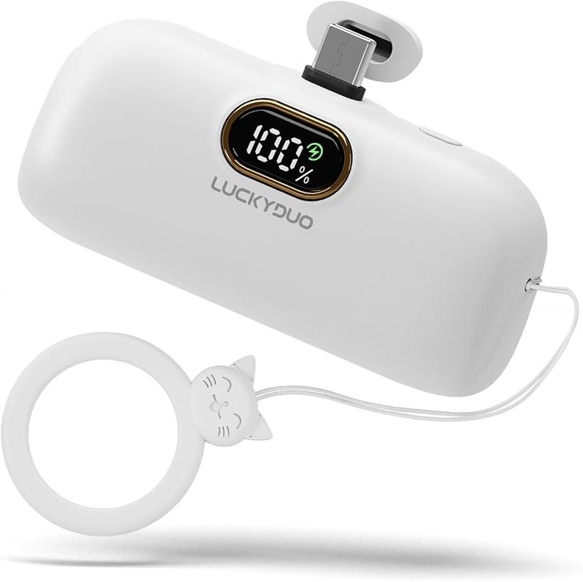 モバイルバッテリー 軽量 小型 5000mAh Type-Cコネクター内蔵 コードレス コンパクト 直接充電 PD20W急速充電 iPhone15シーズ20W充...