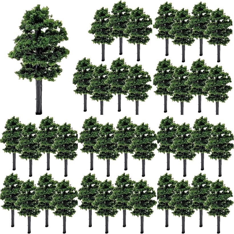 edonsa ジオラマ 木 樹木 風景 鉄道 模型 建築 庭 森林 ミニチュア プラモデル 材料 モデルツリー Nゲージ HOゲージ 3.5cm 60本
