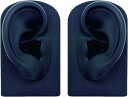 【全商品P5倍★5/9 20時～】ZERONOWA シリコン耳 模型 実物大 左右セット 両耳模型 耳つぼ リアル耳模型 ピアス飾り (黒)