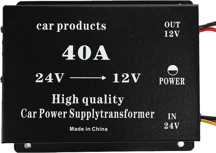 DCDC 24V→12V コンバーター 電圧 変換器 変圧器 デコデコ ヒューズ付 ショート防止 過電圧保護 ツインファン