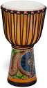Uccellino ジャンベ 8インチ 民族楽器 子供 ハンドドラム 置物 太鼓 40cm (ナチュラルウッド)