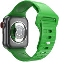 バンド コンパチブルApple Watchバンシリコンバンド Apple Watch Series Ultra/8/7/6/SE/5/4/3/2/1男女兼用(42/44/45mm, グリーン)