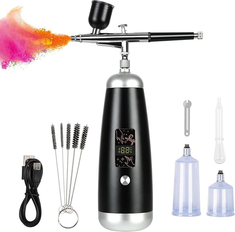 【楽天ランキング1位入賞】エアブラシ 充電式 エアブラシコンプレッサー エアブラシセット USB type-C 口径0.3mm プラモデル 模型 塗装 DIY ...