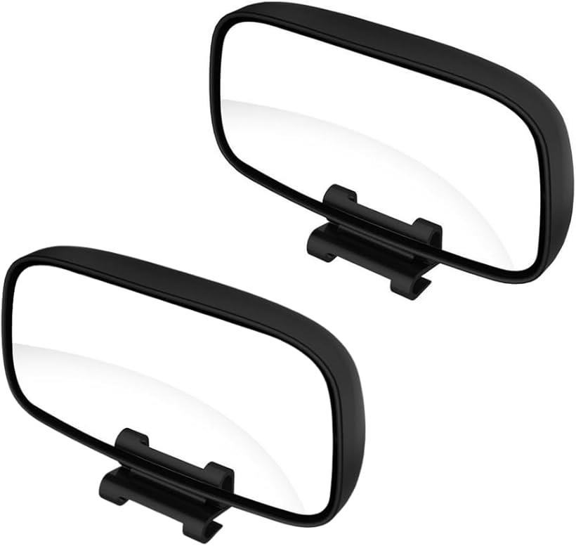 サイドミラー 補助ミラー 死角 補助用サイドミラー 車用 アンダーミラー 視野拡大 角度調整可能 死角解消 左右2個セット ブラック (ブラック)