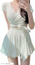 morytrade レディース水着 2点セット ドレス風 スカートパンツ(ホワイト, Free Size)(4)