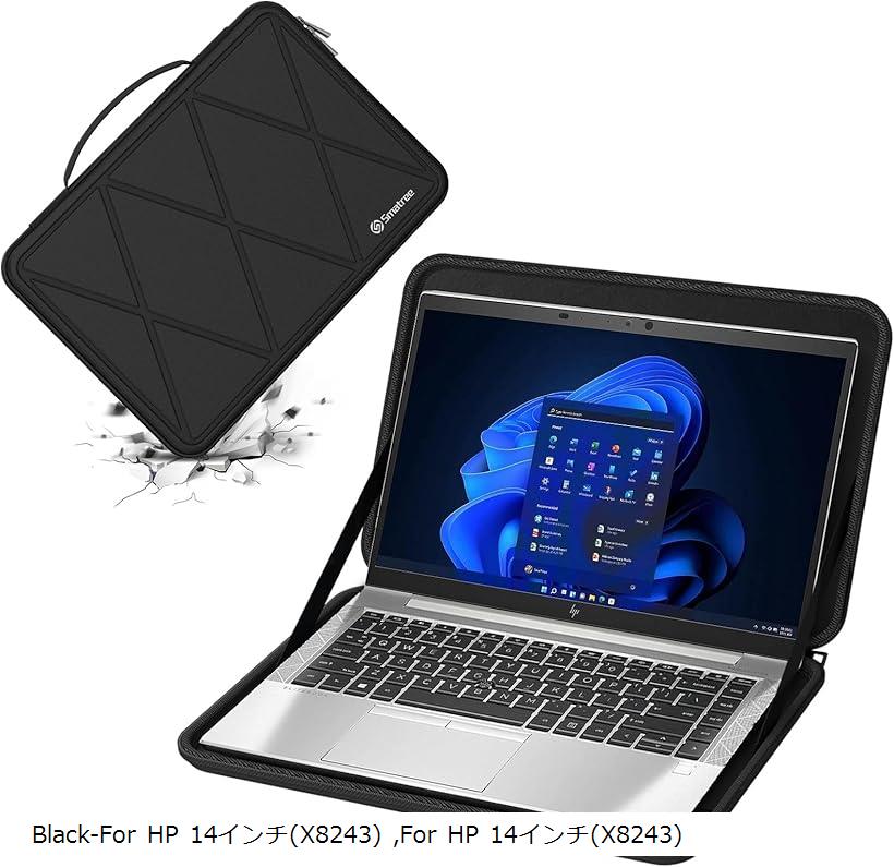 互換品 ハードEVA保護スリーブケース 14インチ HP EliteBook 840 G8ノートパソコンに専用 耐衝撃 防水 ノートブックバッグ M53 (Black, For HP 14インチ（M53）)