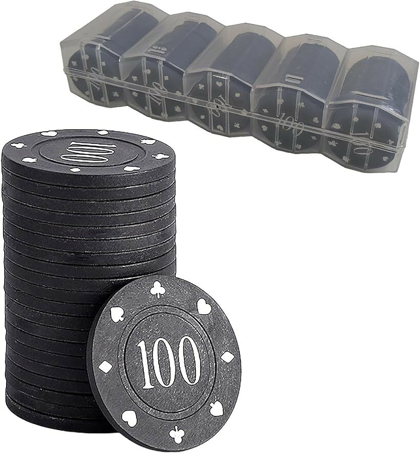 ポーカーチップ カジノチップ カジノコイン チップポーカー ケース付き poker chips (100枚セット（100のみ))