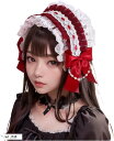 ロリータ ヘッドドレス カチューシャ レース リボン ゴスロリ 髪飾り 萌え メイド red 普通 (red, 普通)