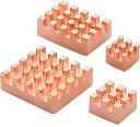 互換品 Raspberry Pi ヒートシンク 純銅 4個セット 4B 熱伝導性粘着テープ 付き 銅ヒートシンク (銅)