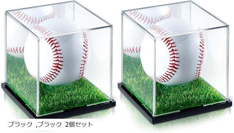 サインボールケース 野球 人工芝 ミラー付き 2個セット ゴルフ ホームランボールケース 野球ボールケース 劣化を防止…