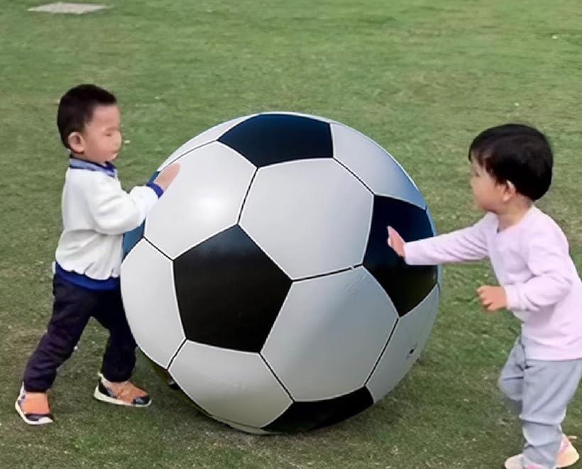 巨大 サッカーボール ビーチボール インフレータブル ジャンボ マリンスポーツ 水遊び( 白, 直径70cm)