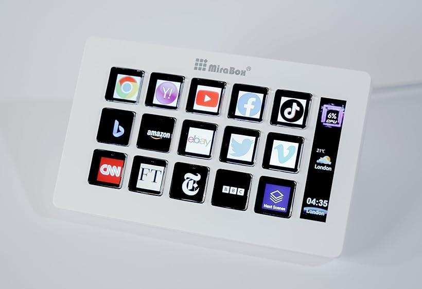 HSV293 Slim 左手デバイス 片手コントローラー ショートカットキー 15個のカスタムLCDキー アプリで起動 Twitch YouTube