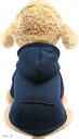 犬服 パーカー フード付 防寒 暖かい 柔らかい 可愛い ドッグウェア 冬 コットン ポケットパーカー 無地 シンプル(ブルー, S)