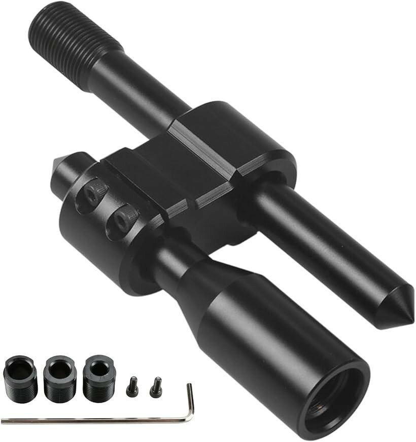 シフトノブ エクステンション 延長アダプター 調整可能 アルミ製 M18x1.5 MT車用 汎用 車・トラック ブラック ドリフト 旧車 (黒 ブラック)