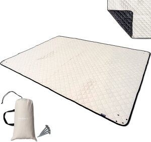 ジーメンス レジャーシート 厚手 収納袋付き 1~3人用 200x150cm キャンプマット オフホワイト(オフホワイト, 150x200cm)