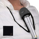 首掛け マイク スタンド ストラップ マイクホルダー 実演イベント マジック ショー 司会 などに(黒)