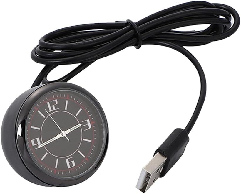 楽天OHstore車用 アナログ時計 USB イルミネーションランプ 車内 アクセサリー 小型 コンパクト 汎用