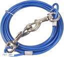 ロングリード ランナーケーブル 犬 係留など ワイヤー太さ5mm(ブルー, 10m)(4)