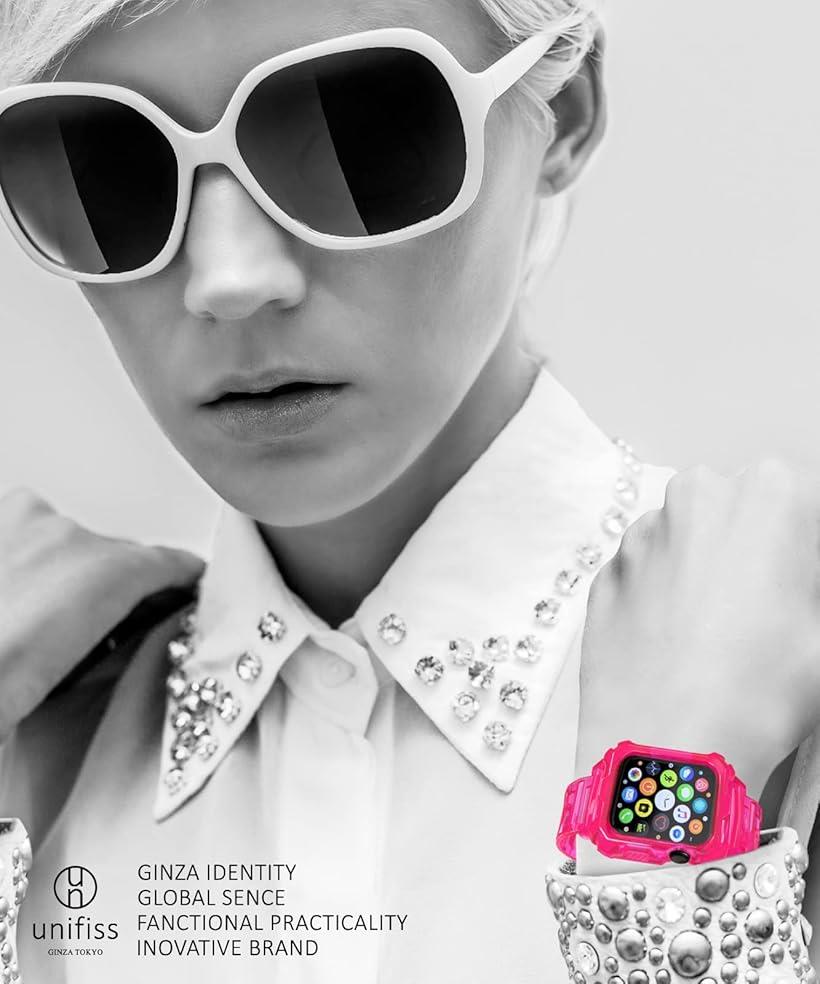 アップルウォッチ バンド 化粧箱付き コンパチブル 一体型 TPU素材 全面保護ケース(ブルー, 42/44mm)