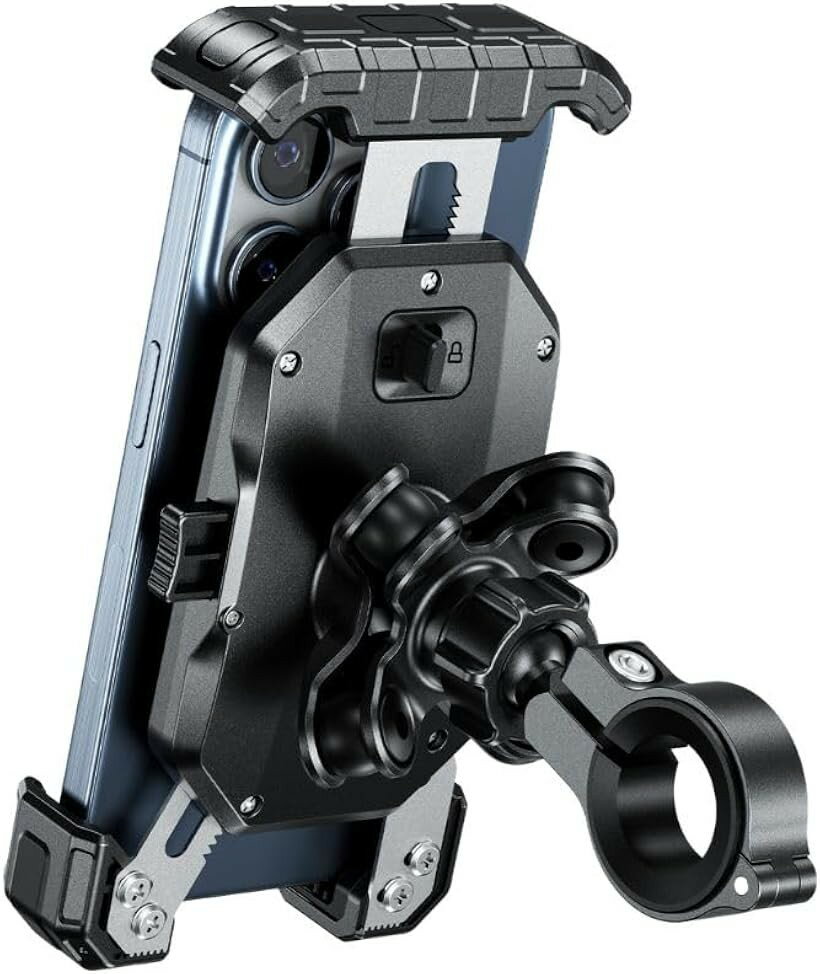 バイクスマホホルダー 振動吸収ダンパー 4.7～7.2インチ対応 (ブラック)