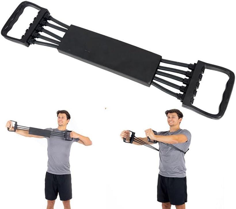 ロープ エキスパンダー 筋トレ 5チューブ ベンチプレス バンド レジスタンス チェスト ビルダー アームエキスパンダー (ブラック)