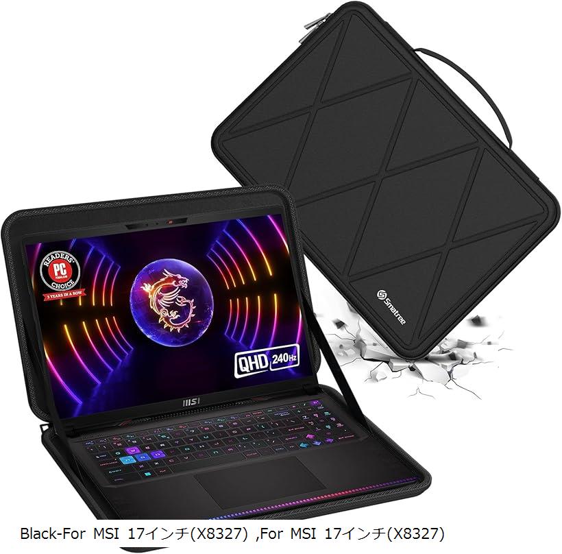Other - 互換品 ハードEVA保護スリーブケース 17インチ MSI Raider GE78HX ラップトップ ハードケース 防水 X8327 (Black-For MSI 17インチ, For MSI 17インチ(X8327))