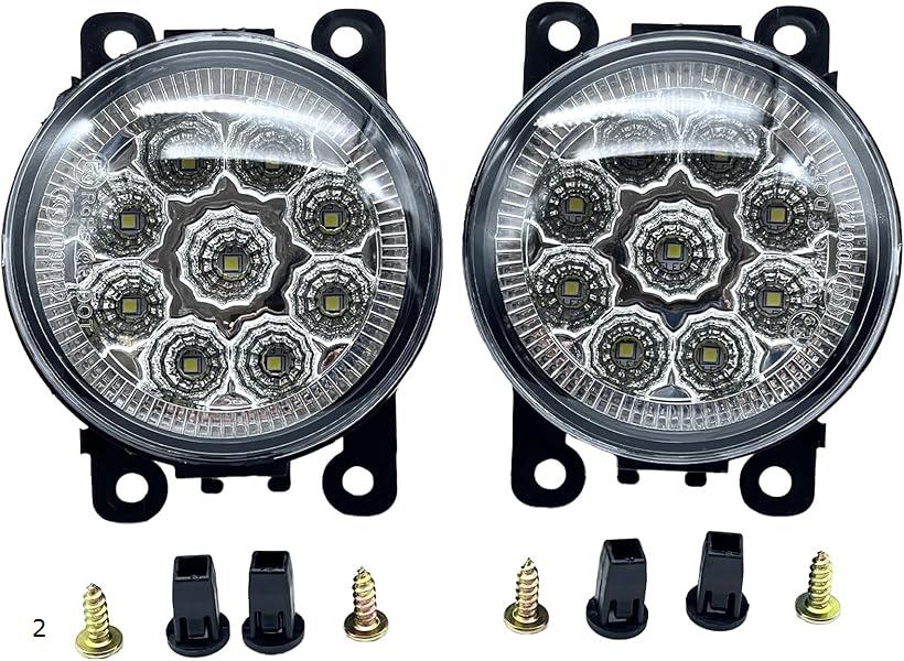 汎用 LED フォグランプ ユニット 車 ハスラー ジムニーシエラ スペーシアカスタム スイフトスポーツ 12V ホワイト 2個 セット