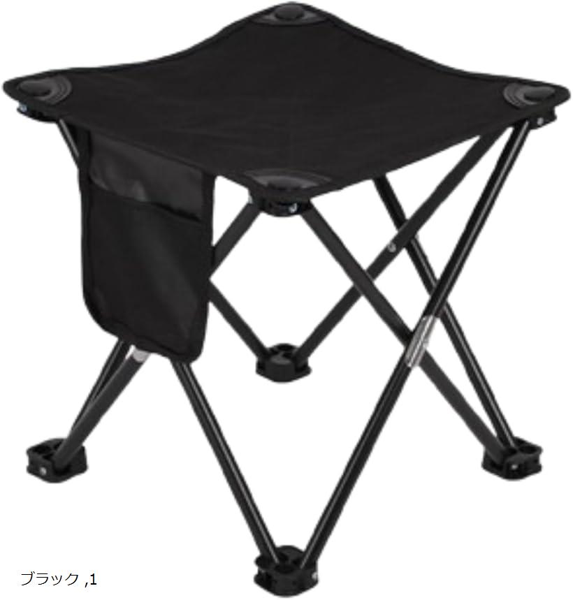 折りたたみ椅子 折り畳み椅子 キャンプ アウトドアチェア 軽量 コンパクト 持ち運び便利 釣り ピクニック 運動会 BBQ イベント 収納袋付 耐荷重300kg 1個(ブラック, コンパクト)のサムネイル