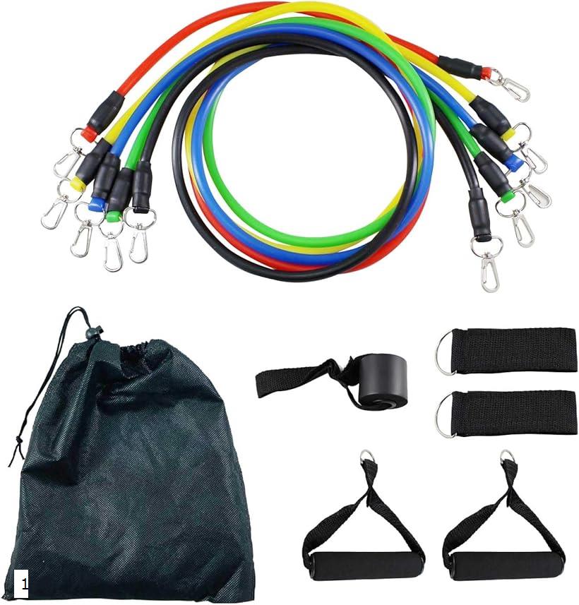筋トレ トレーニング チューブ ゴム ストレッチ バンド エクササイズ 11点セット フィットネス 自宅 ド..