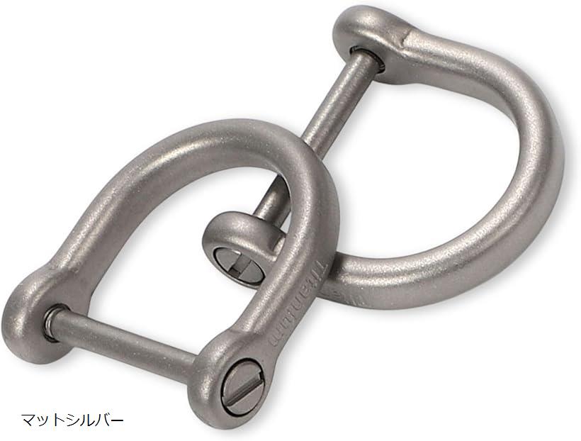 チタン カラビナ キーホルダー 車 バイク 強靭 金具 耐久 Dカン シャックル 連結 鍵 ミニ DIY 小型 2個(マットシルバー)