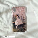 絵画のスマホケースiPhone12/12 Pro ピカードロマンスと満開の桜アート 名画 美術館 印象派 韓国 大人かわいい 花柄 スマホカバー 6.1インチ対応(ピンク, iPhone12/12 Pro)