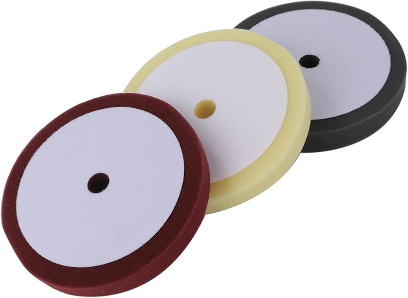 ポリッシャースポンジバフ 180mm 3個セット 粗目・中目・細目 ミックスセット ワックス研磨用 バレット