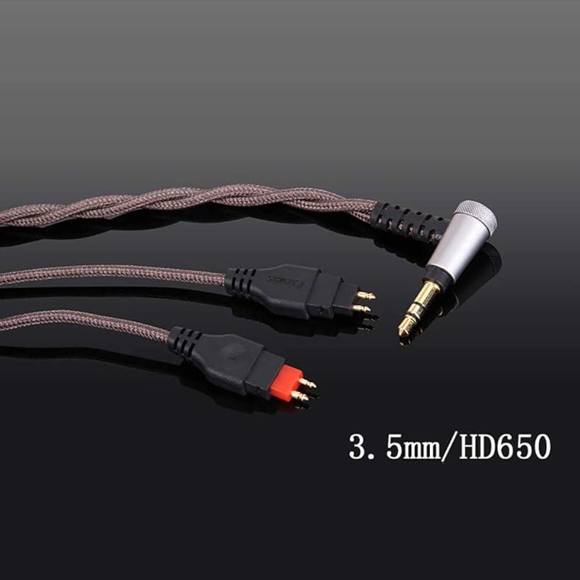 �إåɥۥ󥱡��֥� 2pin �ꥱ���֥� �Х�� ���� HD650 HD600 HD580���б� �ޥ����ʤ� 4�� L�� 3.5mm ñ�뾽Ƽ (3.5mm)