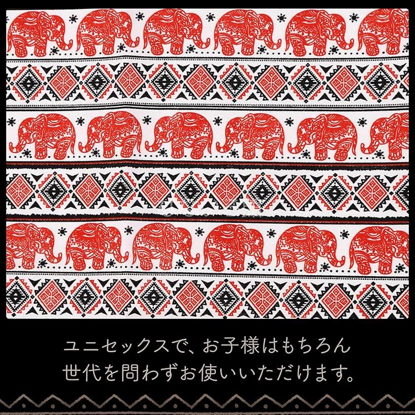 ゾウ柄 キャンバス生地 約115 x 200cm 綿 コットン ハンドメイド 手芸用 アジアン エスニック 布 オレンジ (オレンジ) ohstore-10631413 OHstore サンプル画像3