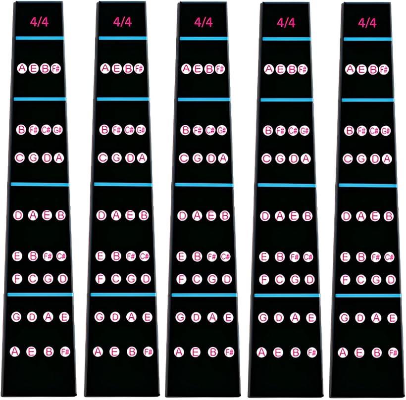 バイオリン 指板 シール 音階 ポジション 4/4 初心者 練習用 5枚セット