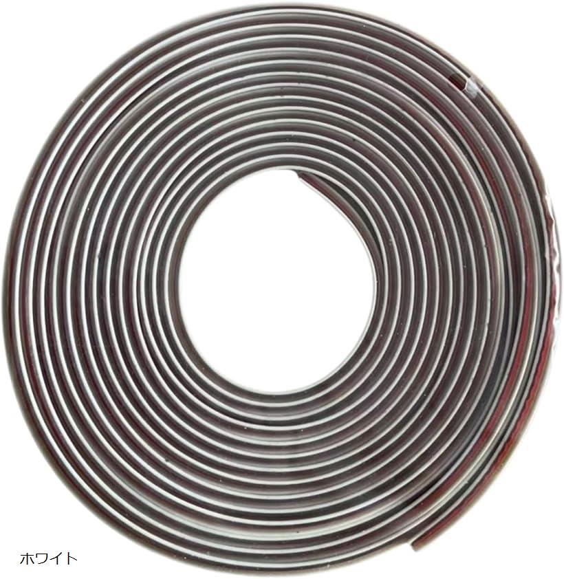 T字型 エアロ モール フェンダー ゴムモール 隙間を埋めて 5ミリ幅 両面テープ PVC 5m 白 ホワイト (ホワイト)