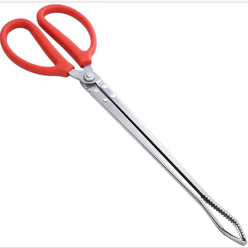 フィッシュグリップ 魚掴み器 ゴミはさみ 魚つかみ虫つかみ 掴む (赤)
