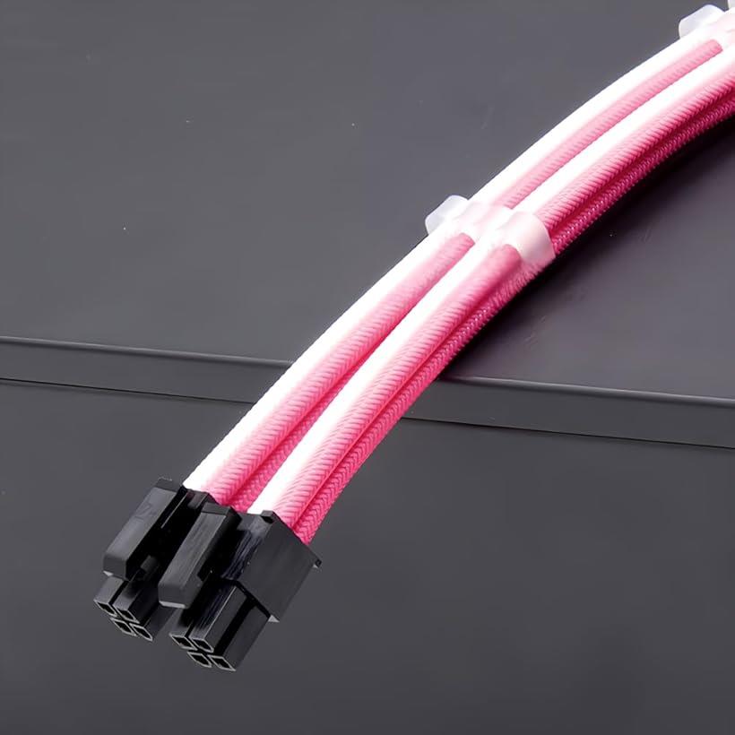 �ߴ��ʥ��꡼�֥����֥� ��Ĺ�����֥� �ޥ����ܡ��� ����ե��å��ܡ��� �Ÿ���˥å� �����֥륳�����դ� (�ԥ󥯡��ۥ磻��, 30cm 24pin 8pin(6+2pinx2��4+4pinx1) 6pinx2)