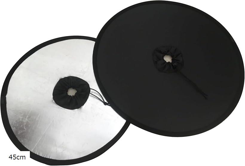 レフ板 穴あき 夜景 撮影 カメラ 一眼レフ 映り込み防止 折り畳み 撮影用 スタジオ用(45cm)
