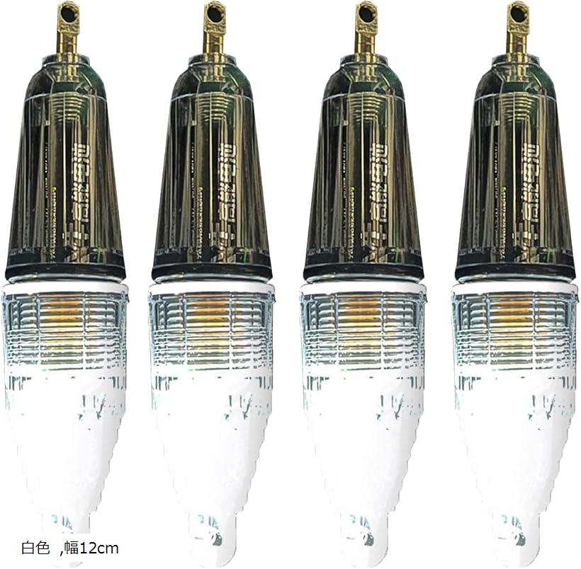 集魚灯 高輝度LED採用 水中集魚ライト 4本セット 夜釣り ナイトフィッシング 太刀魚 イカ アジ 白色 幅..