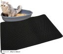 猫砂マット ペットシート 汎用性 飛散防止 2層 掃除しやすい 水洗い 90cmx60cm(ブラック, 90cmx60cm)