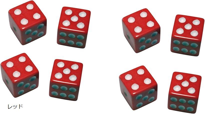 サイコロ ダイス 6面 シンプルデザイン ボードゲーム対応(レッド)