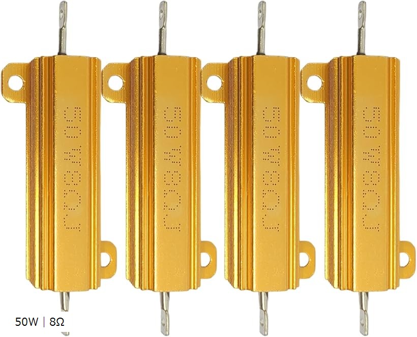 メタルクラッド抵抗 50W 巻線 抵抗器 ネジ穴付き 真空管アンプ ダミーロード ハイフラ防止 LED アルミニウム 4個 (50W｜8Ω) ohstore-10633875 OHstore パッケージ画像