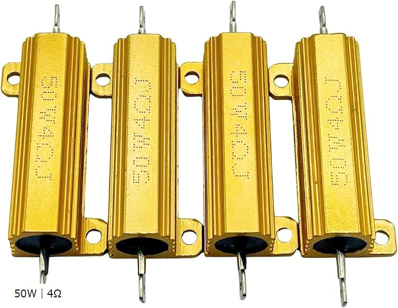 メタルクラッド抵抗 50W 巻線 抵抗器 ネジ穴付き 真空管アンプ ダミーロード ハイフラ防止 LED アルミニウム 4個 (50W｜4Ω) ohstore-10633881 OHstore パッケージ画像