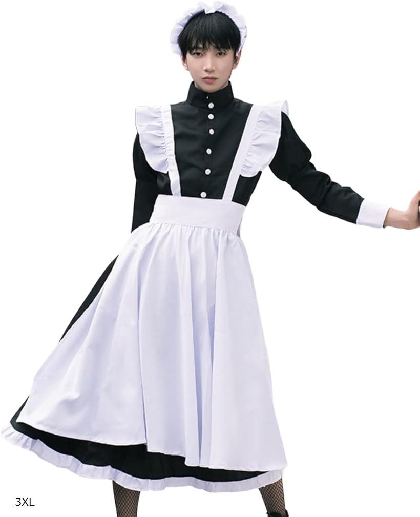 ��ǥ��쥤���� ���� �ᥤ�� �����ץ� Ĺµ ���� �ᥤ���� ��� �� �֥�å� 3XL (�֥�å�, 3XL)