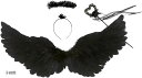 天使の羽 黒天使 黒い翼 コスチューム小物 小道具 仮装 コスプレ ハロウィン(ブラック)