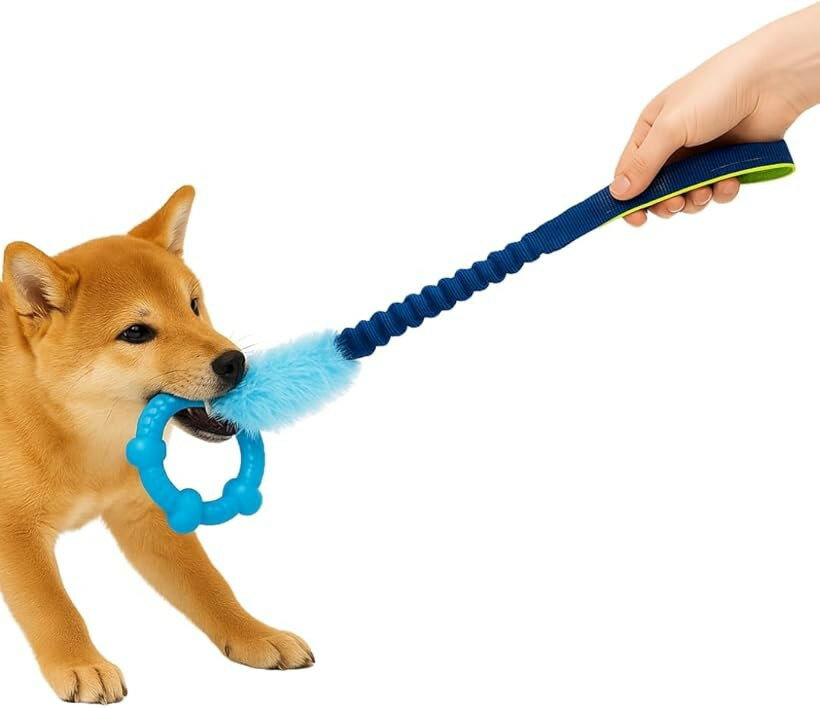 犬 おもちゃ ロープ 伸縮 噛む 知育玩具 引っ張り リング 小型犬 中型犬 ストレス解消 運動不足解消 (..