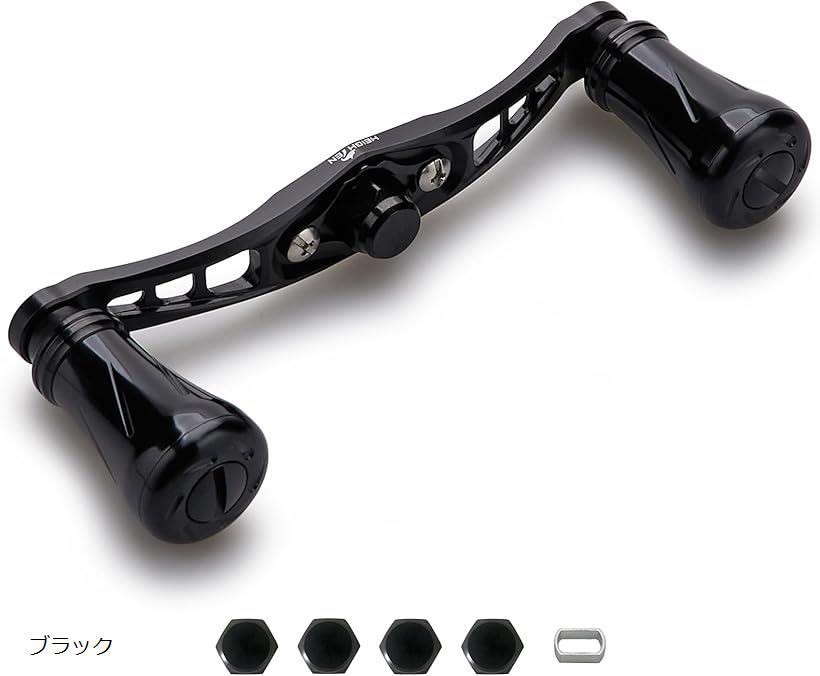 92mm リール ハンドル 19mm ノブ搭載 シマノ SHIMANO ダイワ DAIWA アブ Abu 通用 ベイトリール Wing Pillar Series ブラック 923 (ブラック)