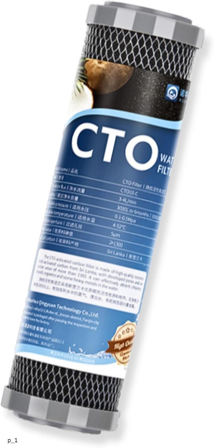 互換品 社外 アクアリウム 水槽 浄水器 フィルター CTO ハイグレード ヤシ殻 焼結活性炭 塩素 味 臭素 吸着 除去 10インチ 1本 (p_1)