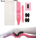 バレエ 甲出し フットストレッチャー スティック ストレッチツール ストレッチセット マッサージ棒 男女兼用 収納バッグ(ピンク)